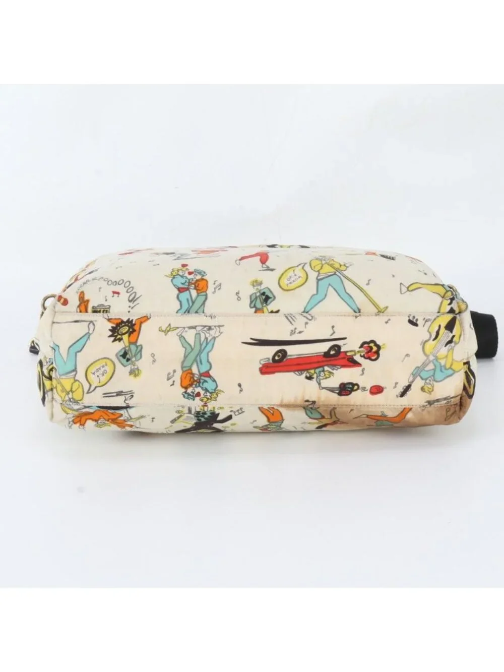 Prada Tessuto Nylon Musical Instrument Motif Print 2-Way Shoulder Bag Crossbody